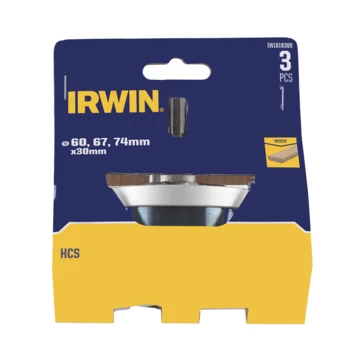 Irwin Gatzag Voor Hout En Gipsplaat. Ø60/67/74 Mm. 30 Mm Diep. 3-delig. 4 Irwin Gatzag Voor Hout En Gipsplaat. Ø60/67/74 Mm. 30 Mm Diep. 3-delig. - Afbeelding 2
