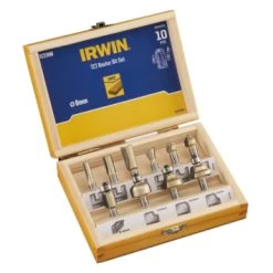 Irwin Frezenset 10-delig Voor Bovenfrezen Met 8mm Aansluiting. In Houten Kistje. 7 Irwin Frezenset 10-delig Voor Bovenfrezen Met 8mm Aansluiting. In Houten Kistje. -IRWIN Winkel 123 32