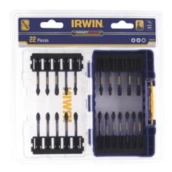 Irwin Impact Pro Schroefbitset Mixed 22-delig. Inclusief Schroefbithouder. In Tough Case. Heavy-duty. -IRWIN Winkel 123 323