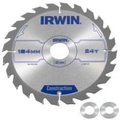 Irwin Cirkelzaagblad Ø184 Mm. Inclusief Reduceerringen Waardoor Geschikt Voor Asgat 16, 20 En 30 Mm, Vertanding 24T
