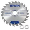 Irwin Cirkelzaagblad Ø190 Mm. Inclusief Reduceerringen Waardoor Geschikt Voor Asgat 16, 20 En 30 Mm, Vertanding 24T -IRWIN Winkel 41 33