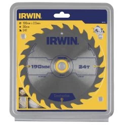 Irwin Cirkelzaagblad Ø190 Mm. Inclusief Reduceerringen Waardoor Geschikt Voor Asgat 16, 20 En 30 Mm, Vertanding 24T -IRWIN Winkel 41 35