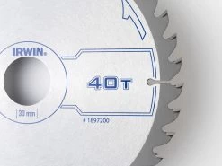 Irwin Cirkelzaagblad Ø190 Mm. Inclusief Reduceerringen Waardoor Geschikt Voor Asgat 16, 20 En 30 Mm, Vertanding 40T -IRWIN Winkel 41 74