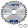 Irwin Cirkelzaagblad Ø184 Mm. Inclusief Reduceerringen Waardoor Geschikt Voor Asgat 16, 20 En 30 Mm, Vertanding 40T